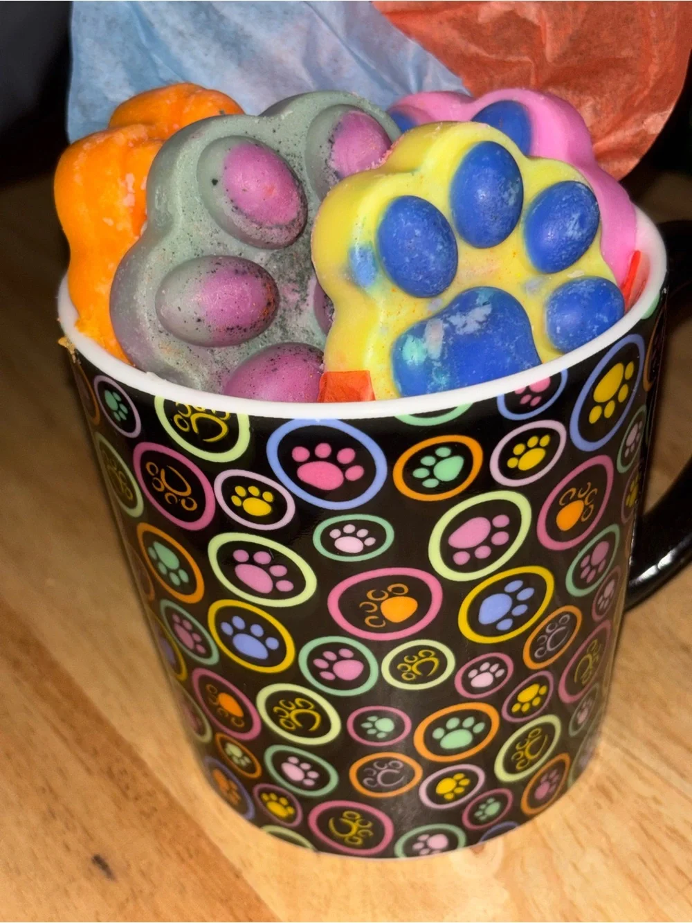 Colorful Paw Print Wax Melts - Multi-Color Scented Melts